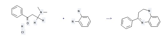 The chemical could be obtained by the reactants of Benzene-1,2-diamine and 3-Dimethylamino-1-phenyl-propan-1-one; hydrochloride.